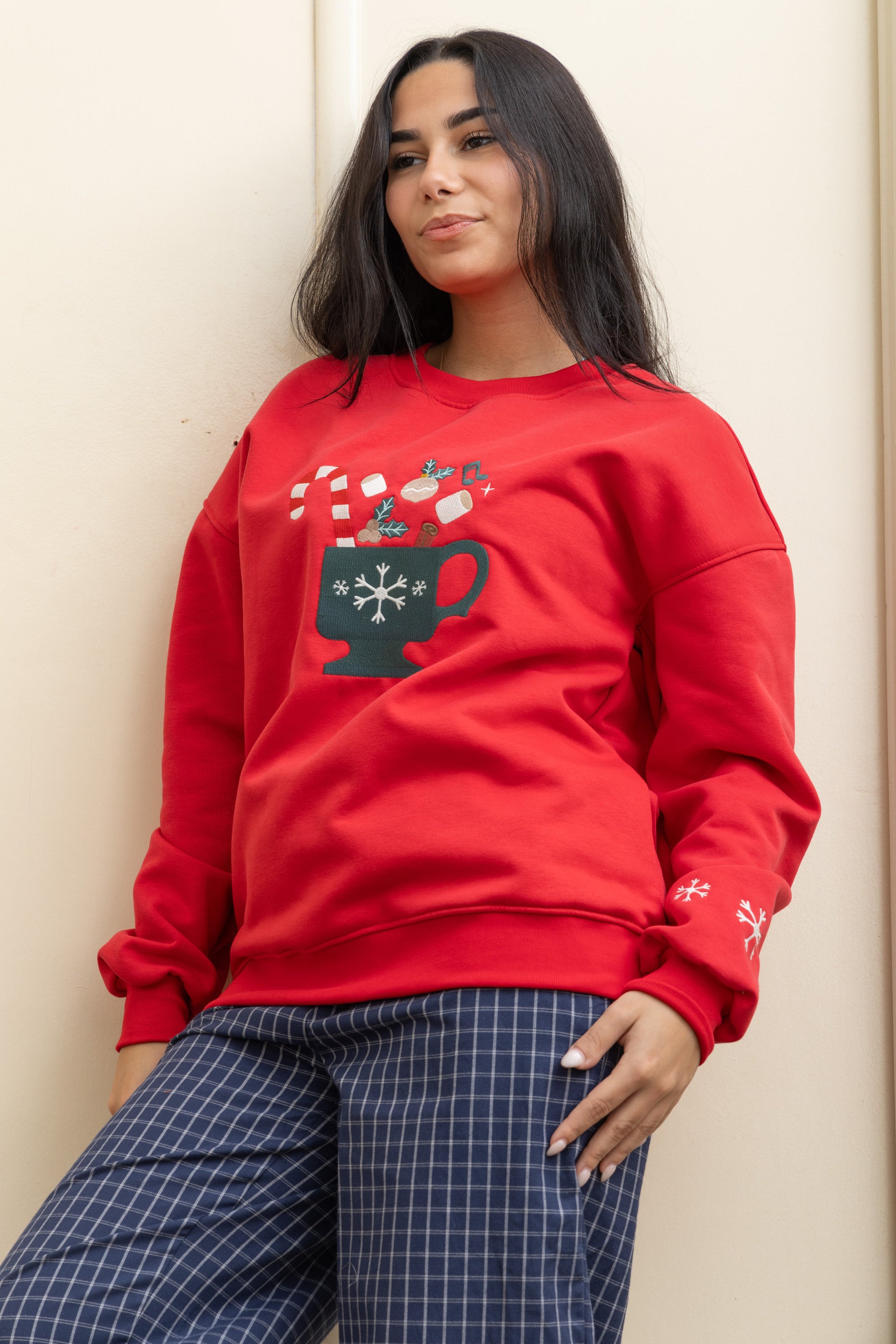 Image of Christmas Checkered Pajama - Red